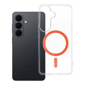 Case for Samsung S26 Drop Glue Colorful Ring Mag Cover compatible with MagSafe orange