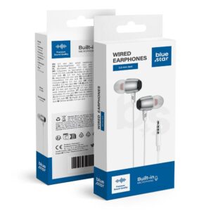Blue Star Wire earphones Jack 3,5 mm M09 1,2 m white
