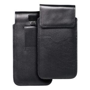 Slip-in phone case leather sleeve with flap for Samsung A12 / NOTE 9 / Xiaomi Redmi NOTE 10 PRO Royal size 2XL+wide black