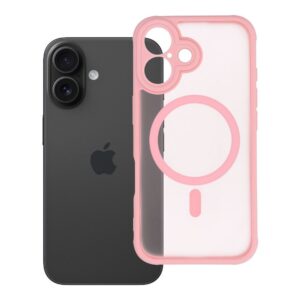 Full Matte Mag case for iPhone 16 Cover compatible with MagSafe light pink