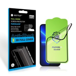 Bestsuit 5D Full Glue Hybrid Glass for iPhone 16 PRO MAX Flexible black