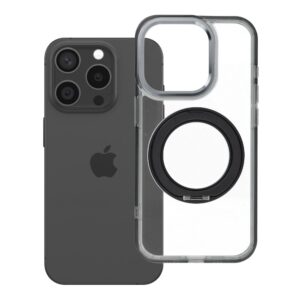 Case for iPhone 15 Pro Frame Circle Stand compatible with MagSafe black