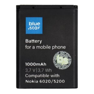Blue Star Battery for Nokia 6020 / 5200 / 5300 / 3220 / 5140 1000 mAh Premium