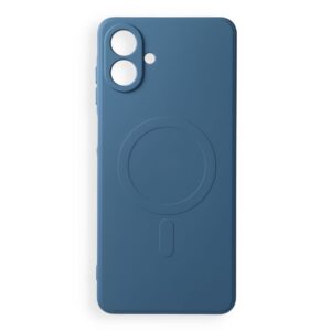 Silicone Mag Cover case for Samsung A08 compatible with MagSafe (camera protection) blue