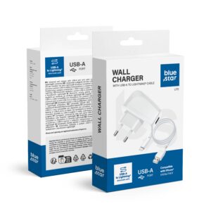 Blue Star Phone charger Lite USB A 1A 5W + cable USB A to Lightning TFK-TC-1095B white
