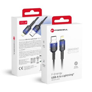 Forcell Cable USB A to Lightning F-Energy 2,4A 12W Gradient 1 m C353 black