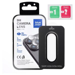 Blue Star Tempered Glass Camera Lens for Samsung A36 Easy Install black