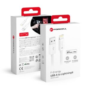 Forcell Cable USB A to Lightning F-Energy MFi 2,4A 12W 1 m C703 white