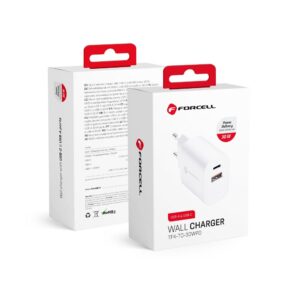 Forcell Phone charger F-Energy USB C + USB A QC4.0 PD 3A 30W TFK-TC-30WPD white