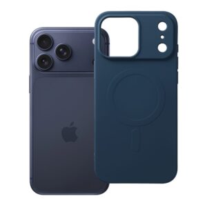 Silicone Mag Cover case for iPhone 18 Pro Max / 17 Pro Max compatible with MagSafe (big hole) dark blue