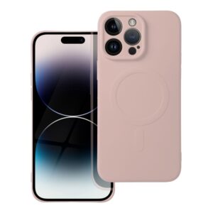Silicone Mag Cover case for iPhone 14 PRO MAX compatible with MagSafe (camera protection) pink