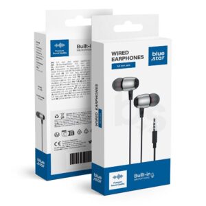 Blue Star Wire earphones Jack 3,5 mm M09 1,2 m black
