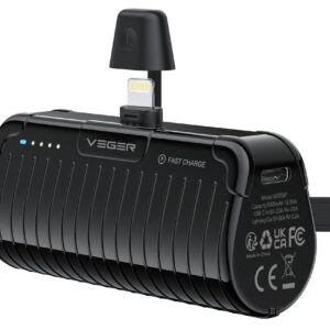 Veger Powerbank PlugOn (W0558P) PD QC3.0 2,4A 20W 5000 mAh with a built-in connector Lightning black