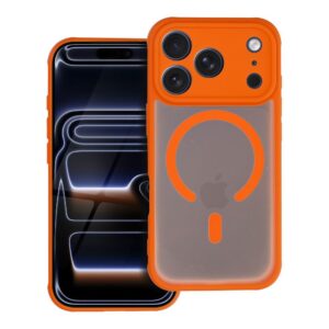 Full Matte Mag case for iPhone 17 Pro Max / 18 Pro Max (low camera edge) Cover compatible with MagSafe orange