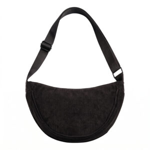 Universal corduroy Moon Bag Black