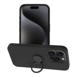 Silicone Ring case for iPhone 15 PRO black