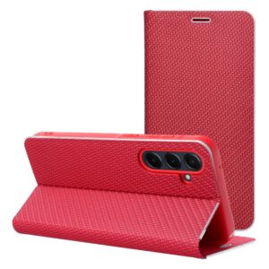 Luna Book Carbon flip case for Xiaomi Redmi NOTE 14 4G (GLOBAL - 164,84mm x 78,15mm x 8,16mm) red