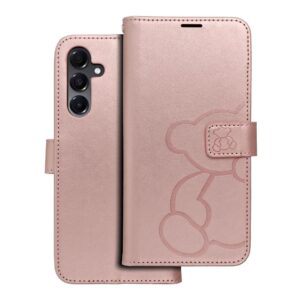 Mezzo Book flip case for Samsung A16 5G teddy bear rose gold