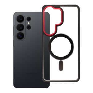Color Edge Mag Cover case for Samsung S26 PLUS compatible with MagSafe black-red
