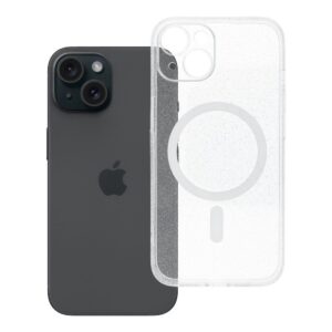 Clear Mag Cover case for iPhone 14 - Glitter (STR / CAMERA PROTECTION) compatible with MagSafe transparent glitter