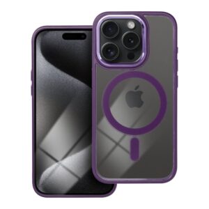 Color Edge Mag Cover case for iPhone 15 PRO compatible with MagSafe purple