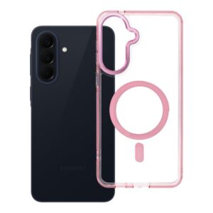 Frame Clear Hybrid Mag Cover case for Samsung A57 compatible with MagSafe powder pink