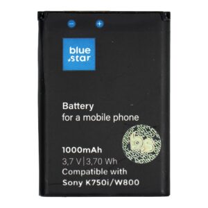 Blue Star Battery for Sony Ericsson K750i / W800 / W550i / Z300 1000 mAh Premium