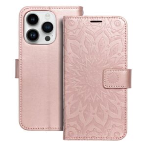 Mezzo Book flip case for iPhone 14 PRO mandala rose gold