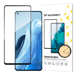 - Wozinsky Tempered Glass Full Glue Super Tough Screen Protector Full Coveraged with Frame Case Friendly for Oppo Reno7 Pro 5G black