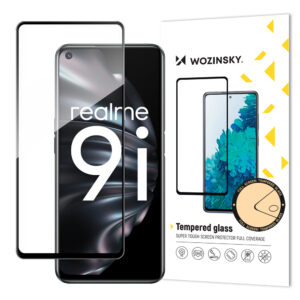- Wozinsky Tempered Glass Full Glue Super Tough Screen Protector Full Coveraged with Frame Case Friendly for Oppo A76 / Oppo A36 / Realme 9i black