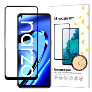 - Wozinsky Super Tough Full Glue Tempered Glass Full Screen With Frame Case Friendly Realme Narzo 50A Black