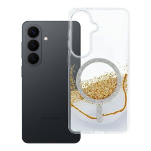 Golden case for Samsung S26 compatible with MagSafe white