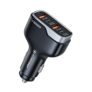 Veger Car charger 2 x USB A + 2 x Typ C PD QC 3A 66W CC53-2A2C black