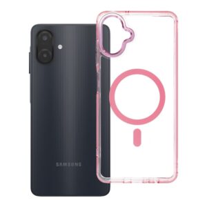 Frame Clear Hybrid Mag Cover case for Samsung A07 / A08 compatible with MagSafe powder pink
