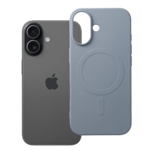 Silicone Mag Cover case for iPhone 17 compatible with MagSafe (big hole) light blue