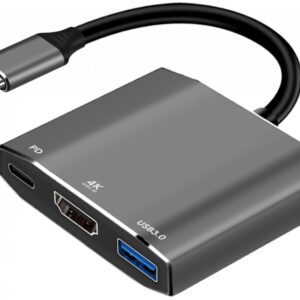 Art Adapter HUB 3in1 USB C OEM-C17 silver