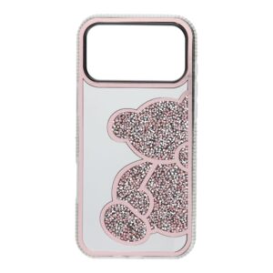 Teddy Bear case for iPhone 17 Pro Max / 18 Pro Max (low camera edge) pink