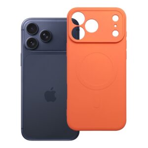 Silicone Mag Cover case for iPhone 18 Pro Max / 17 Pro Max compatible with MagSafe (camera protection) orange