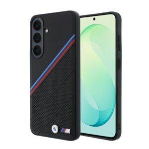 BMW M Tricolor Perforated Pattern Magnetic Case for Samsung Galaxy S26 FE Black