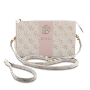 Guess PU 4G Stripe Metal Logo Handbag Pink