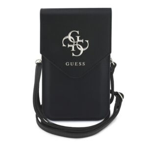 Guess PU Grained 4G Metal Logo Phone Bag Black