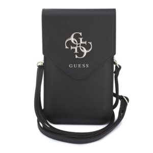 Guess PU Grained 4G Metal Logo Phone Bag Brown