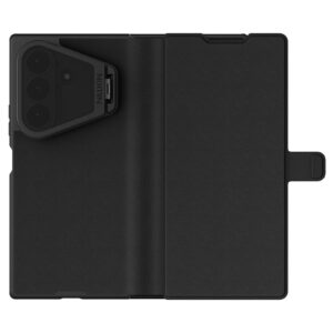 Nillkin Qin Book Prop Silicone Leather Magnetic Case for Samsung Galaxy Z Fold 8 Ultra Black