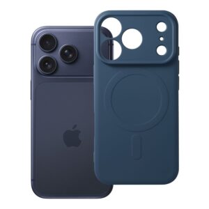 Silicone Mag Cover case for iPhone 18 Pro / 17 Pro compatible with MagSafe (camera protection) dark blue