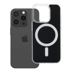 Clear Fusion Mag Cover case for iPhone 15 PRO compatible with MagSafe black