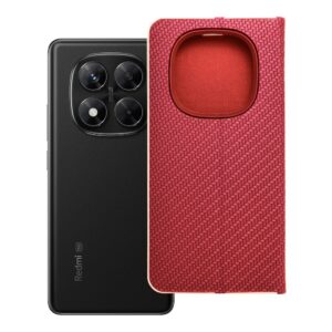 Luna Book Carbon flip case for Xiaomi Redmi NOTE 14 PRO 5G / 14 PRO PLUS 5G red