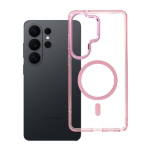Frame Clear Hybrid Mag Cover case for Samsung S26 ULTRA compatible with MagSafe powder pink