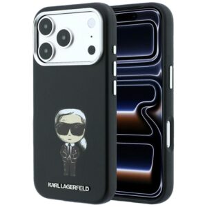 KARL LAGERFELD case for IPHONE 18 Pro Max/ 17 Pro Max compatible with MagSafe (Smooth Ikonik Sketch) black
