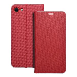 Luna Book Carbon flip case for iPhone 7 / 8 / SE 2020 / SE 2022 red