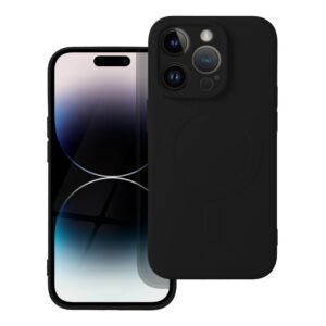 Silicone Mag Cover case for iPhone 14 PRO compatible with MagSafe (camera protection) black